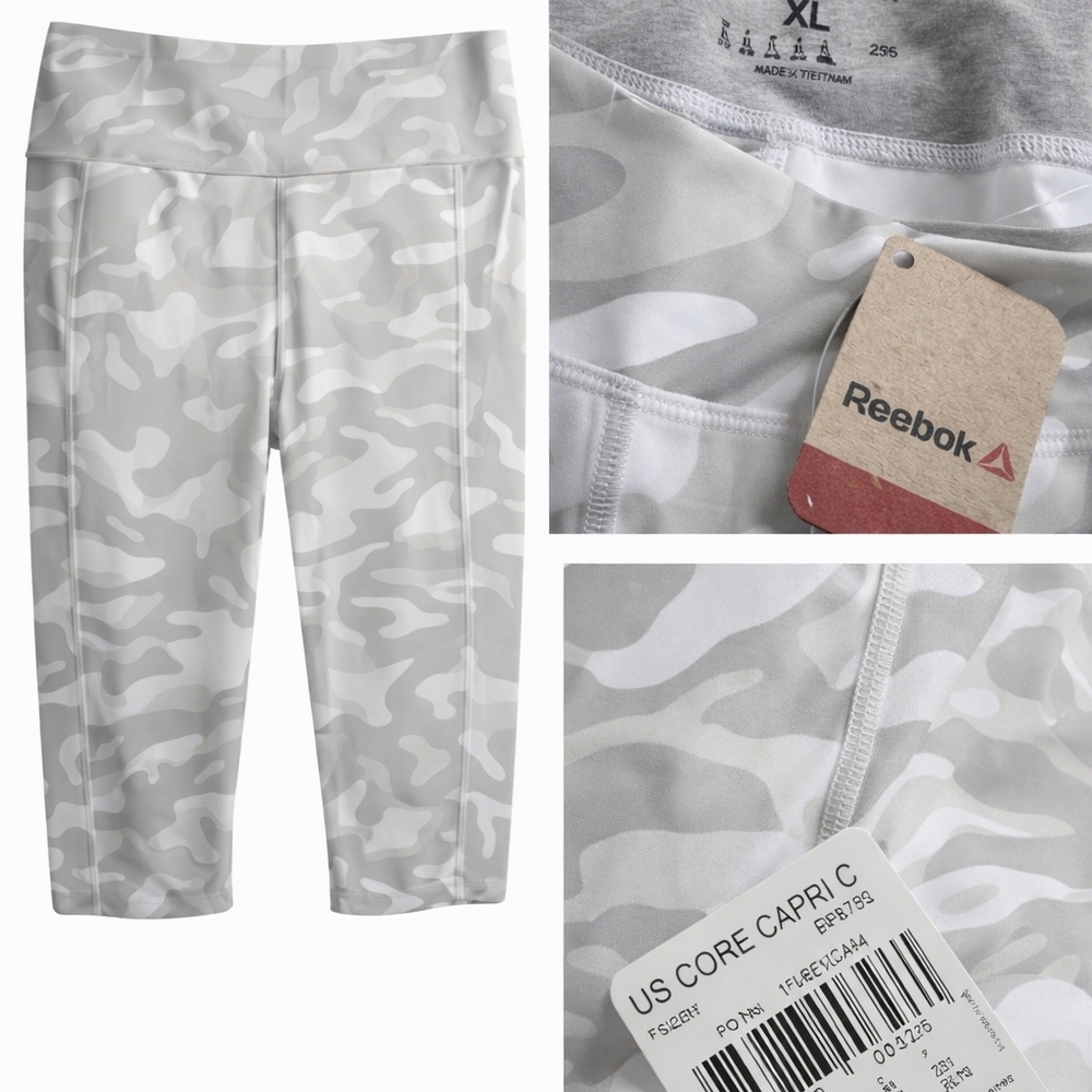 Reebok Women's Gray Camo Cropped Leggings